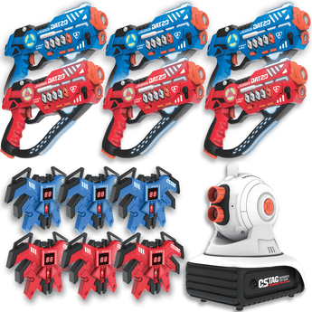 Savorelle Lasergame Set Projector — 6 blasters, trilvesten en interactieve projector compleet uitgepakt