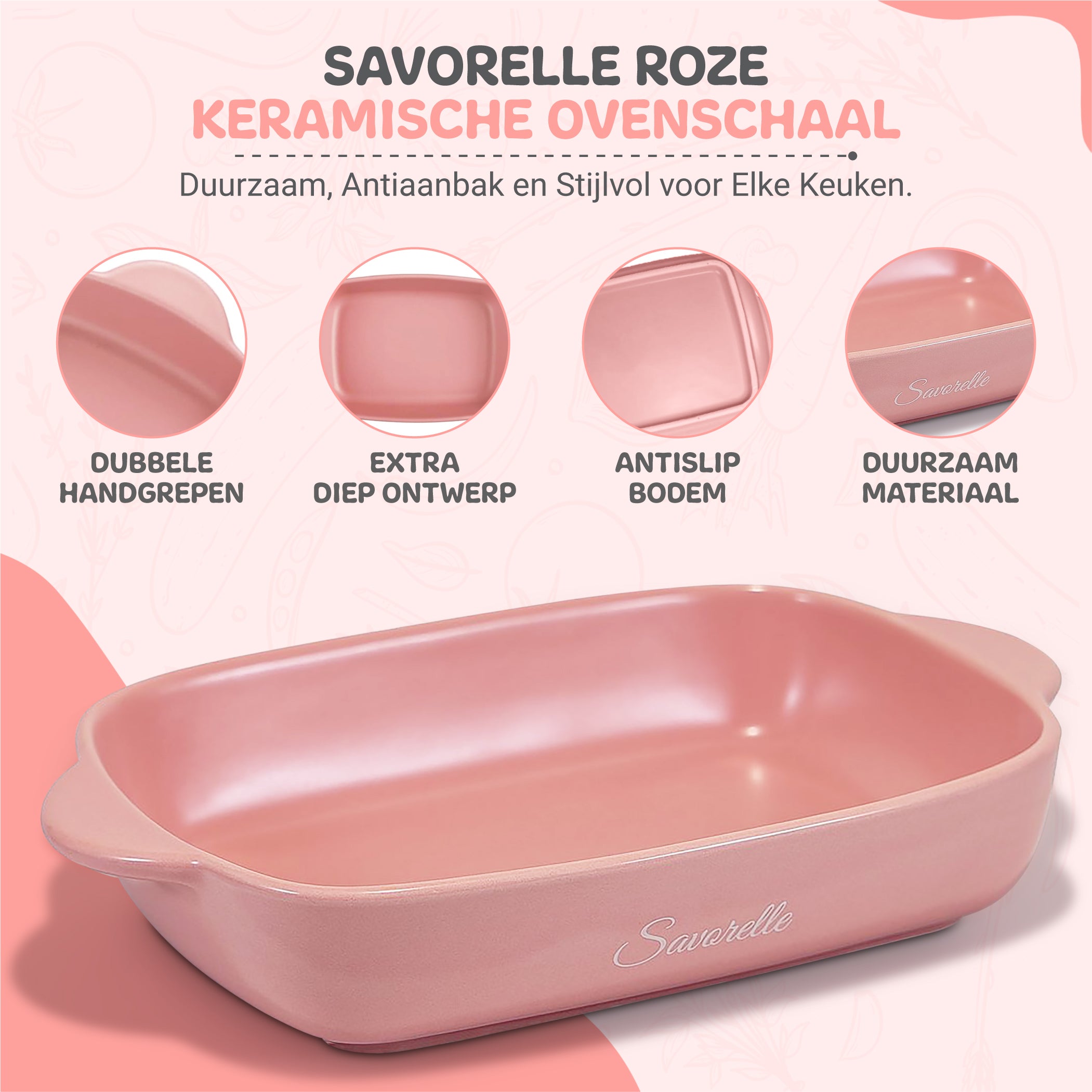 Keramische Ovenschaal Klein 19cm x 13cm