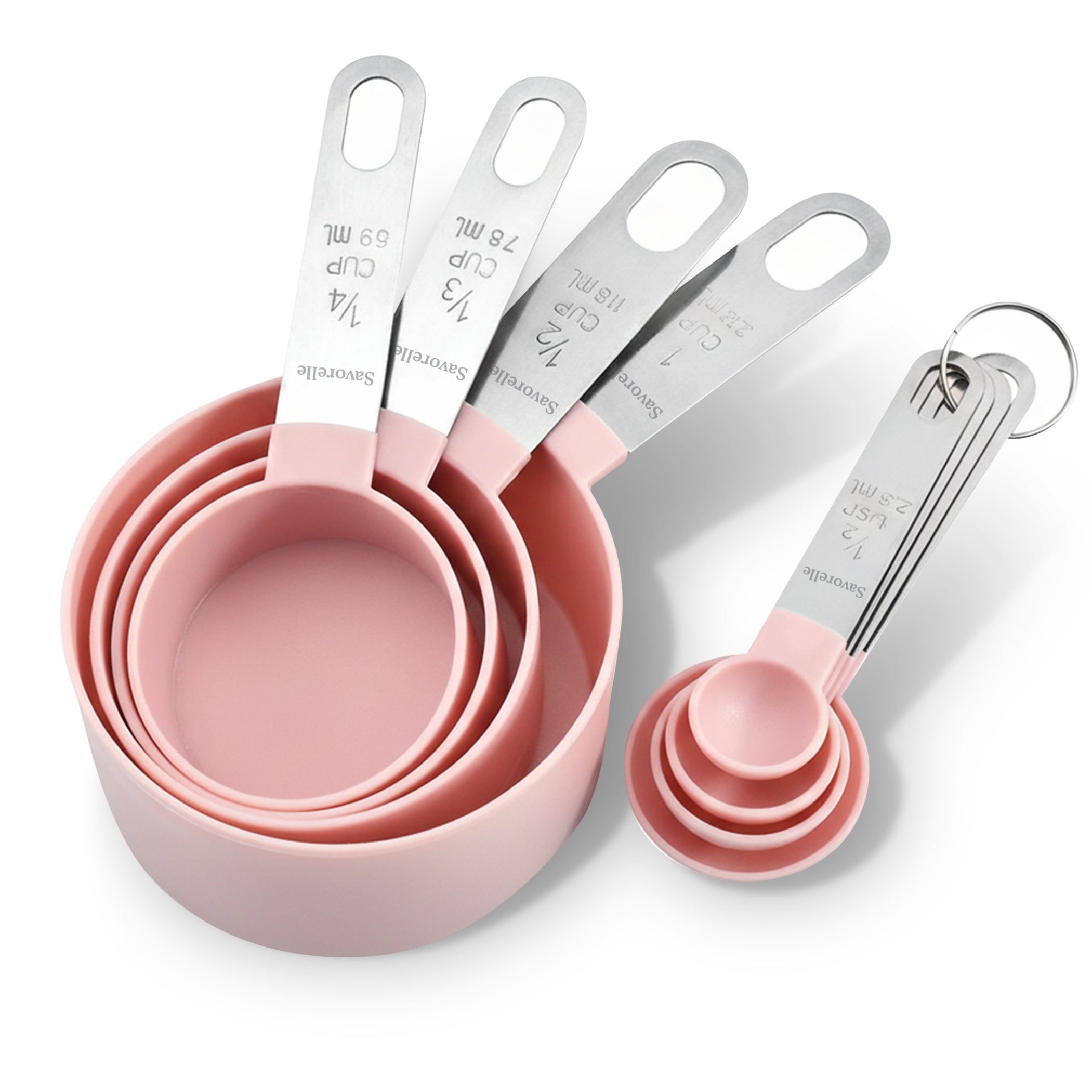 8-delige set maatbekers en maatlepels